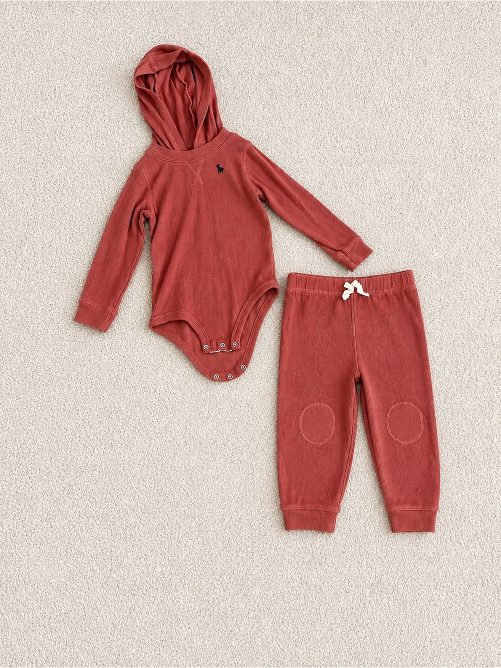 Carter’s Hooded One-Piece and Jogger Set in Rust